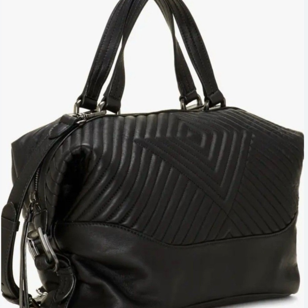 NEW Vince Camuto Tave Satchel – Black Quilted Leather - Picture 3 of 13